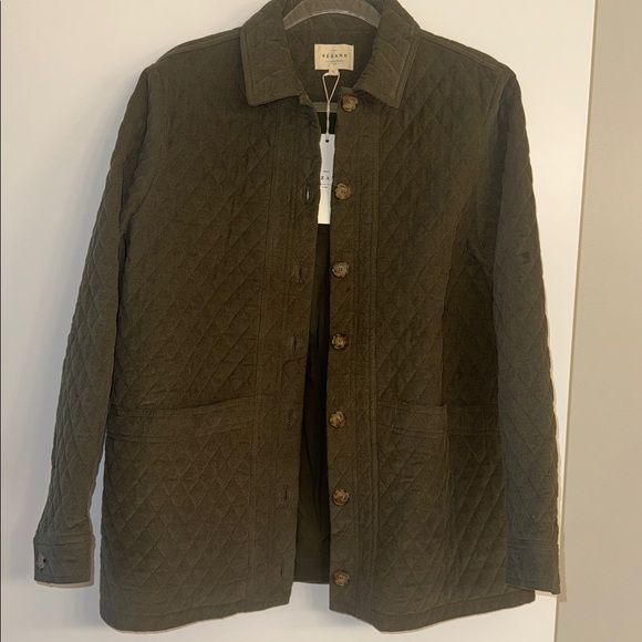 Sezane Will Jacket Khaki Velvet NWT - Picture 3 of 4
